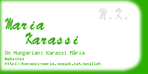 maria karassi business card